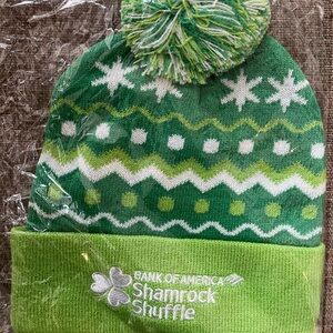 Bank of America Shamrock Shuffle Green Pom Pom Beanie